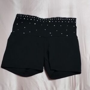 Black Rhinestone girls Shorts